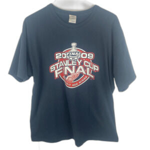Vintage Detroit Red Wings Stanley Cup 2009 T-Shirt Men’s XL Black NHL Hockey Tee
